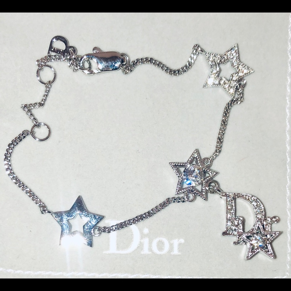 Christian Dior White Crystal Star Bracelet